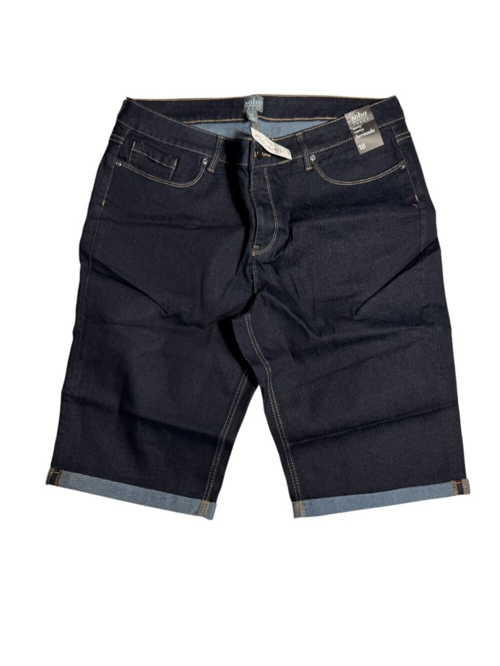 NWT New York & Co. SoHo Jeans Curvy Bermuda Shorts, SZ 18